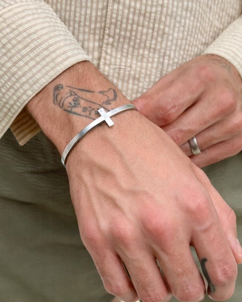 Cornerstone Cross Cuff Bracelet