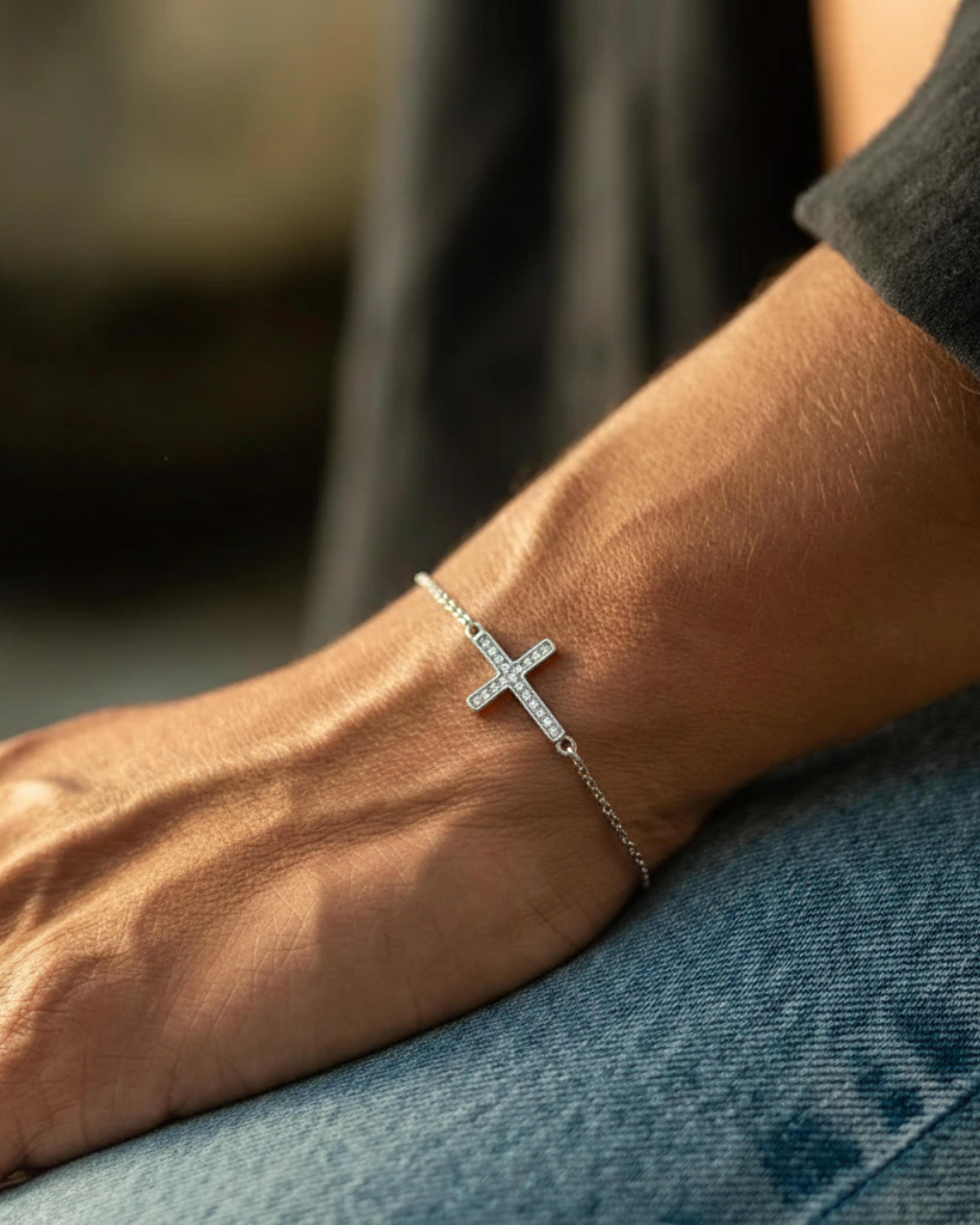 Calvary Pavé Cross Bracelet