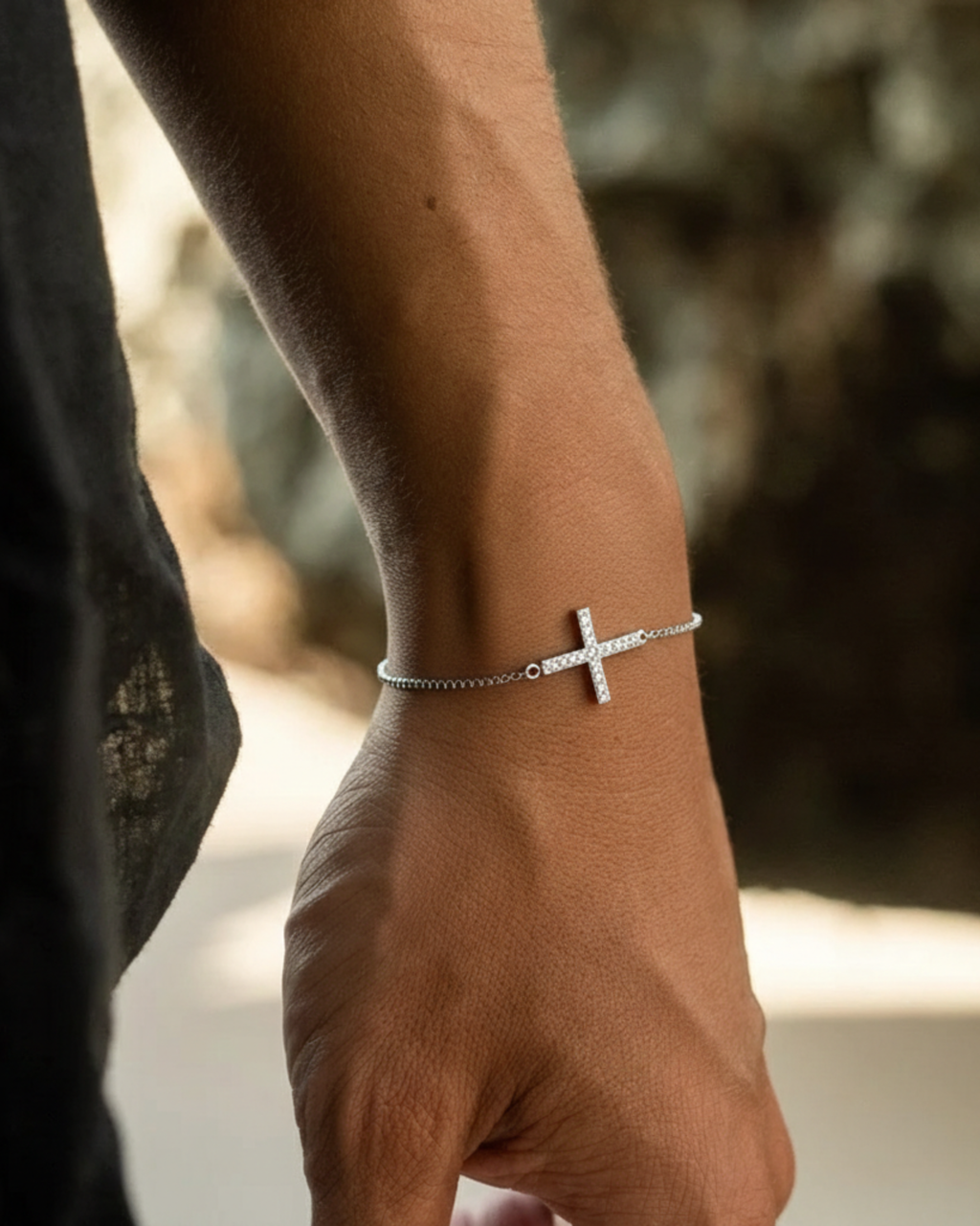 Calvary Pavé Cross Bracelet
