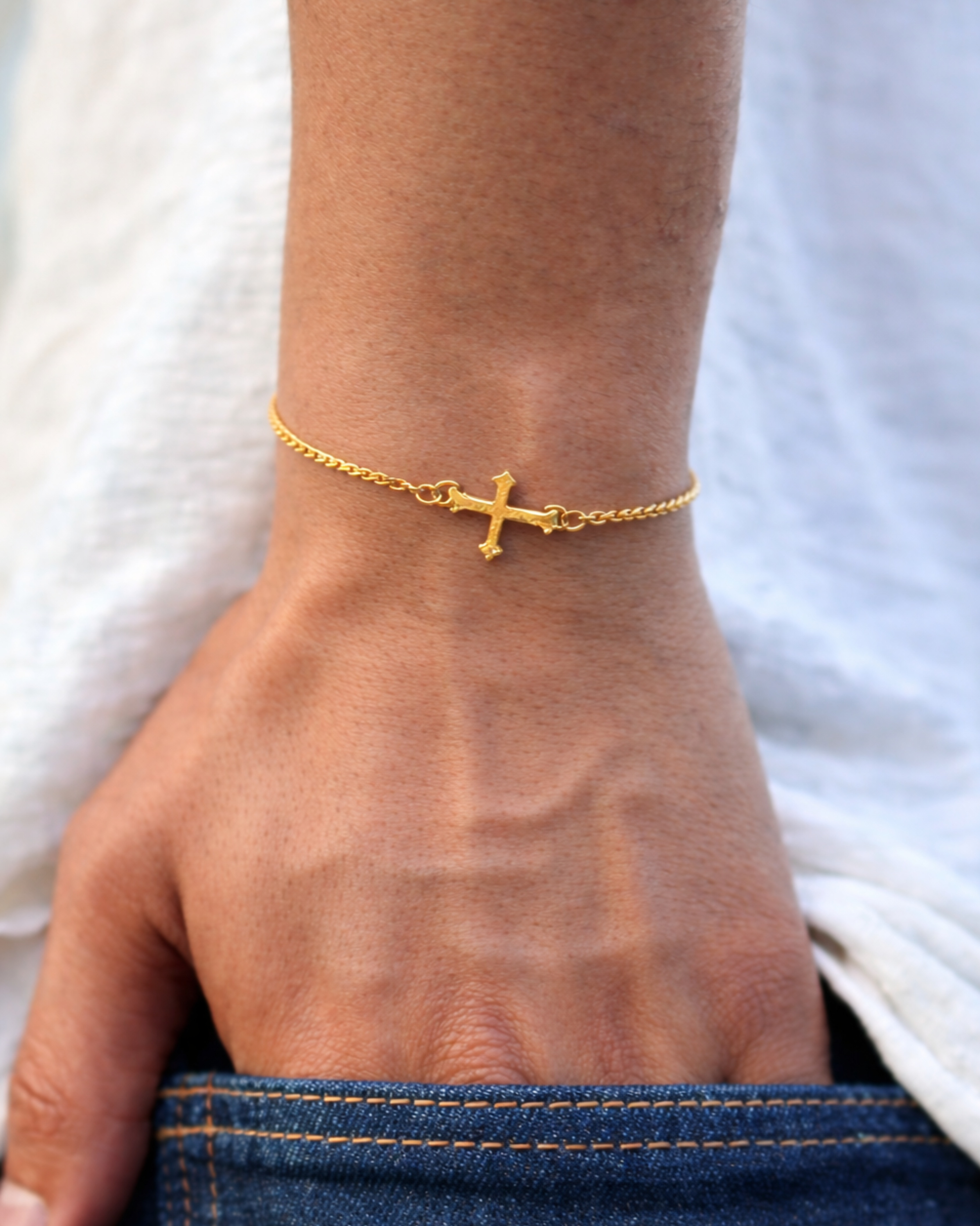 Bethel Sterling Cross Bracelet