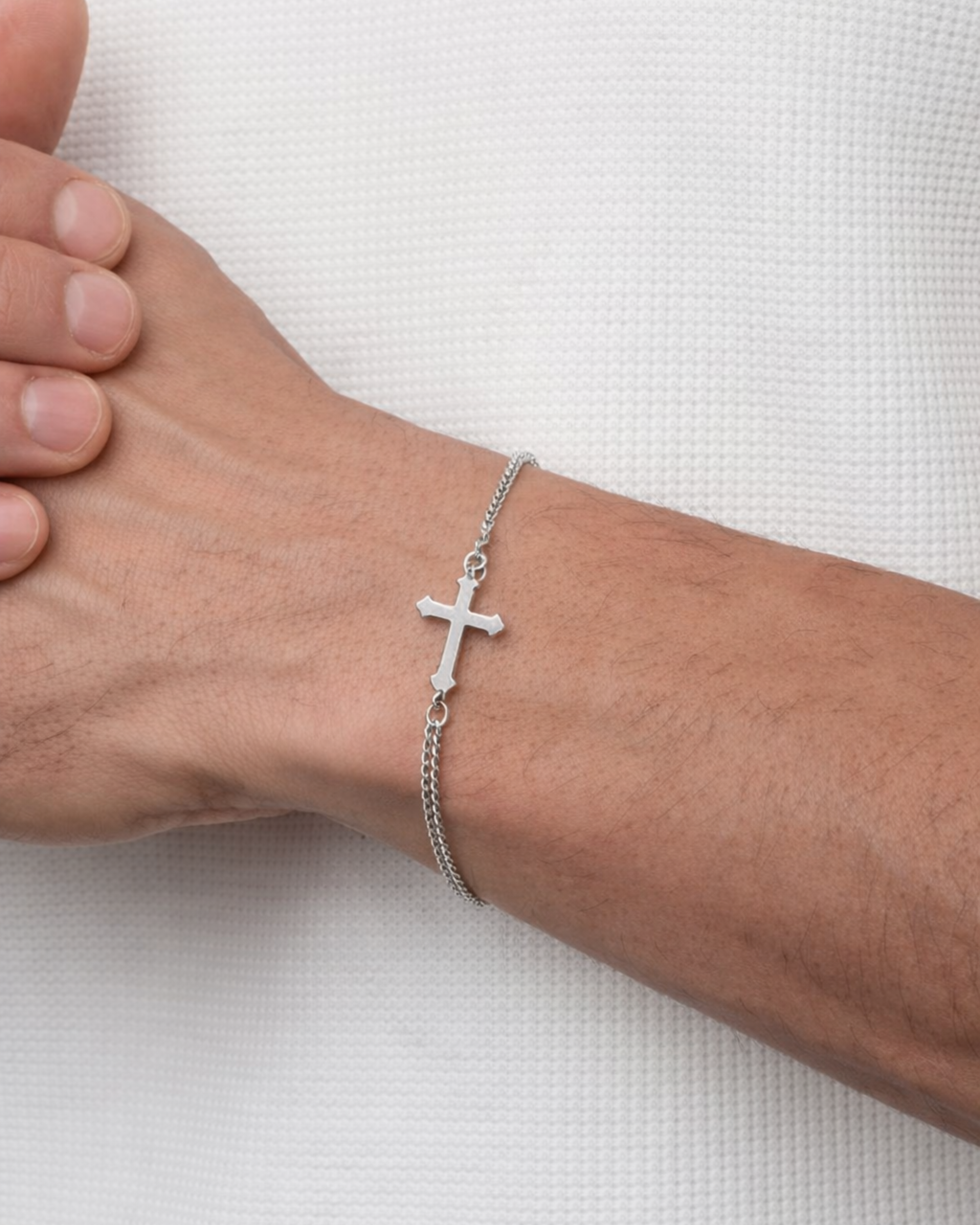 Bethel Sterling Cross Bracelet