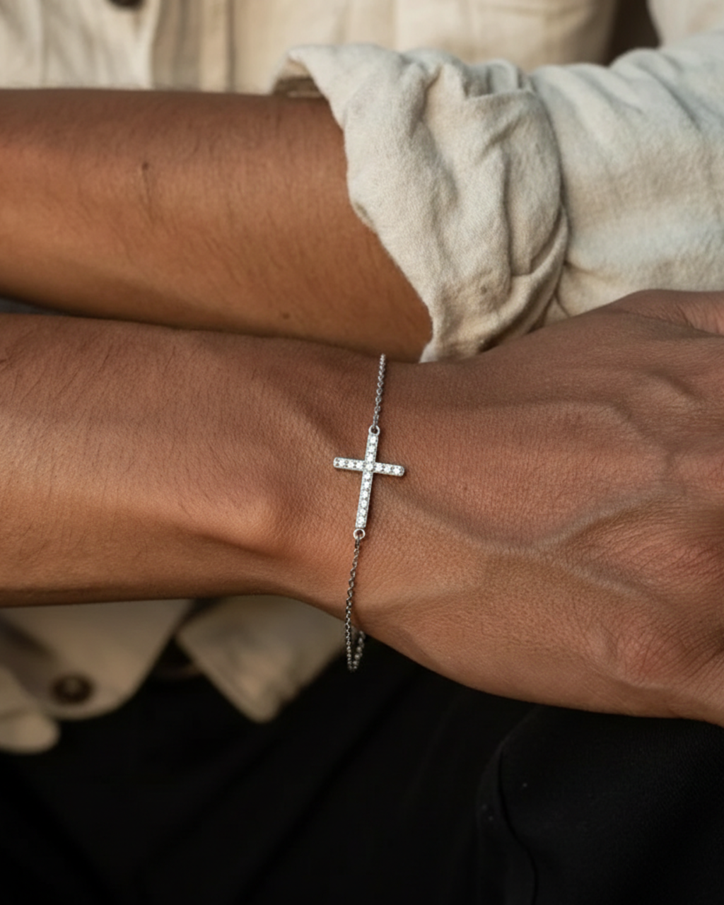 Calvary Pavé Cross Bracelet