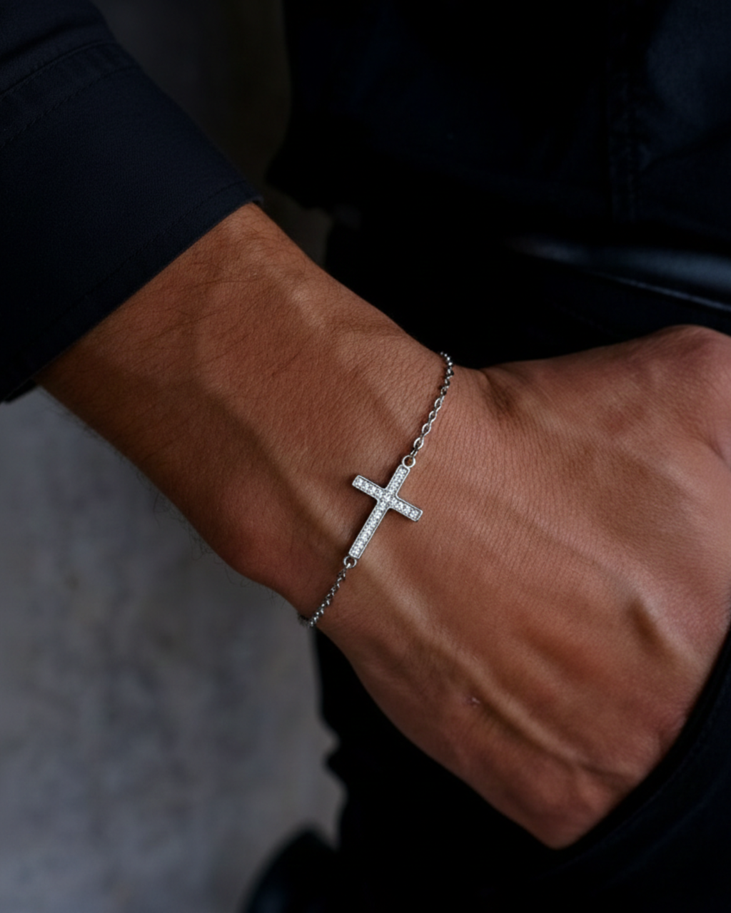 Calvary Pavé Cross Bracelet